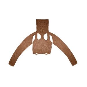 Darker Wavs Knit Cutout Turtleneck Sweater